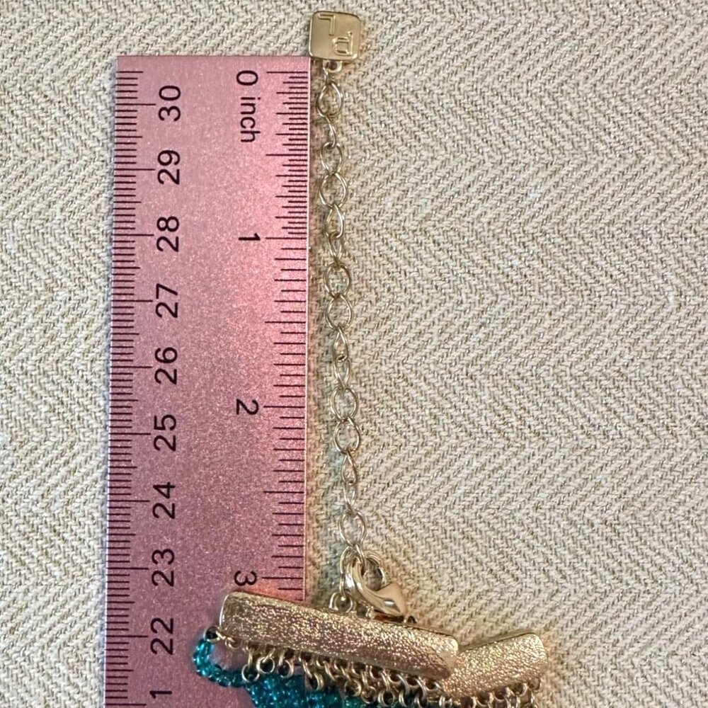 Park Lane Tranquility Necklace Necklace Glass Beads 15" + 3" Teal & Gold - Picture 8 of 8